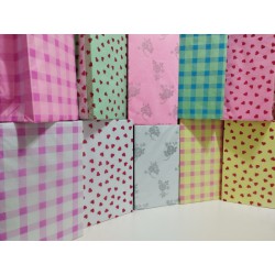Bolsa forrada con papel de china impreso
